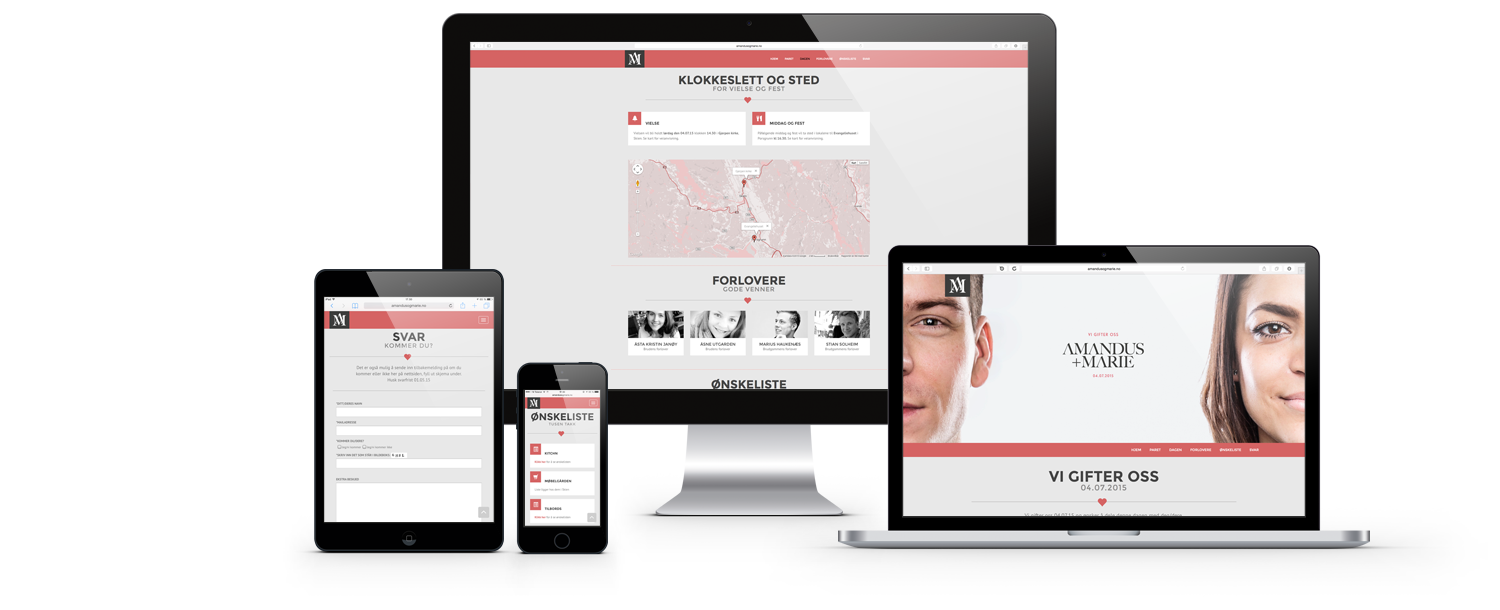 Amandus + Marie — på laptop og mobil
