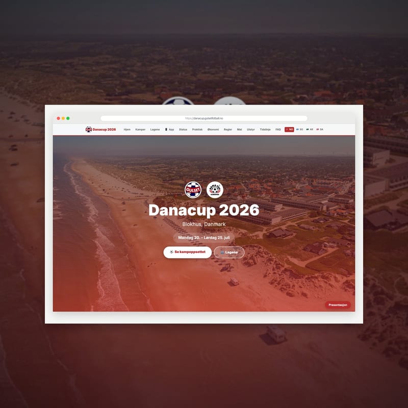 Dana Cup 2026 — Foresatt-portal