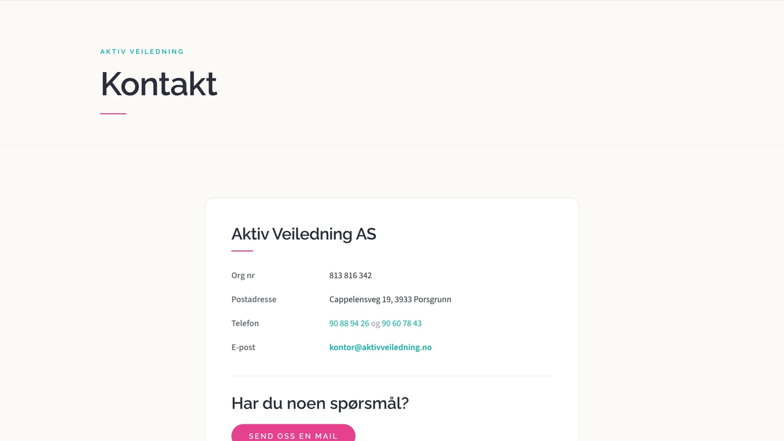 Aktiv Veiledning — underside