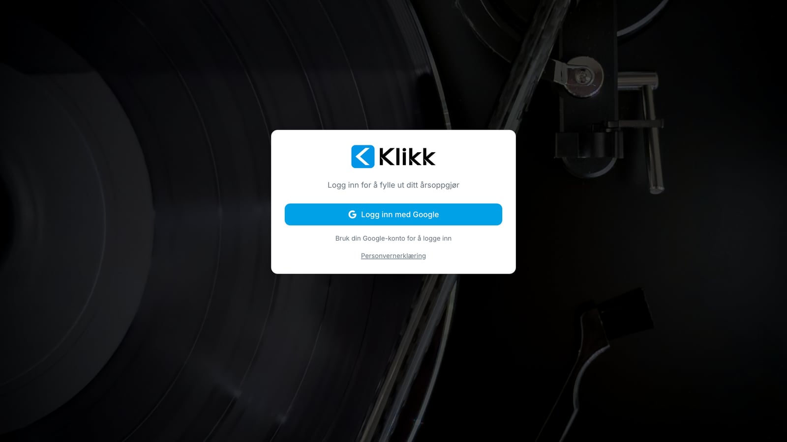 Klikk Regnskap — underside